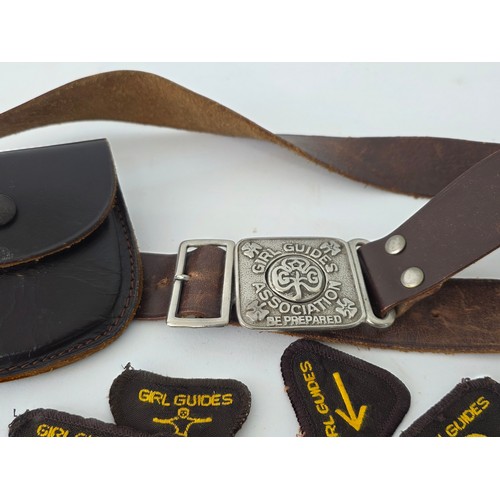 90 - Girl Guides Association. A mixed lot of 1950's Girl Guide items to include a Bukta made belt and buc... 