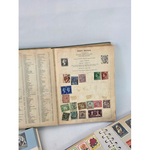 92 - Stamp Collecting. A mixed lot of vintage stamp albums and loose pages