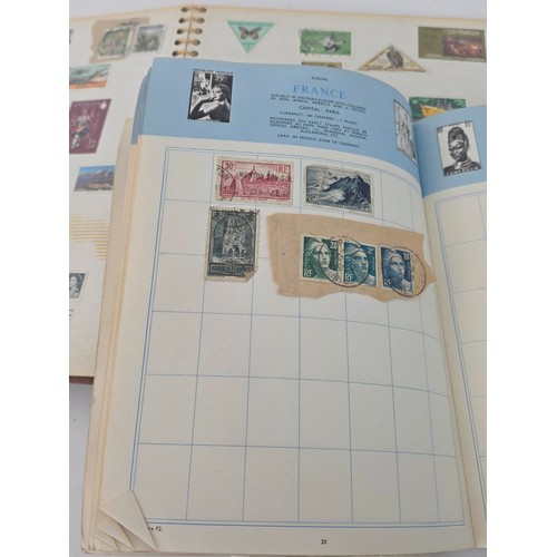 92 - Stamp Collecting. A mixed lot of vintage stamp albums and loose pages
