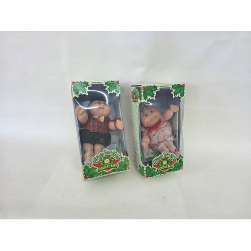 104 - Cabbage Patch Dolls, two special edition Holiday Babies in original boxes