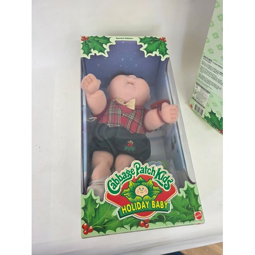 104 - Cabbage Patch Dolls, two special edition Holiday Babies in original boxes