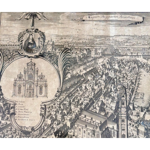 107 - HARREWIJN, JacobMagnum Begynasium Bruxellense.17th Century Map of BrusselsEngraving on copper, 45 cm... 