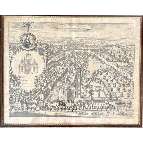 107 - HARREWIJN, JacobMagnum Begynasium Bruxellense.17th Century Map of BrusselsEngraving on copper, 45 cm... 