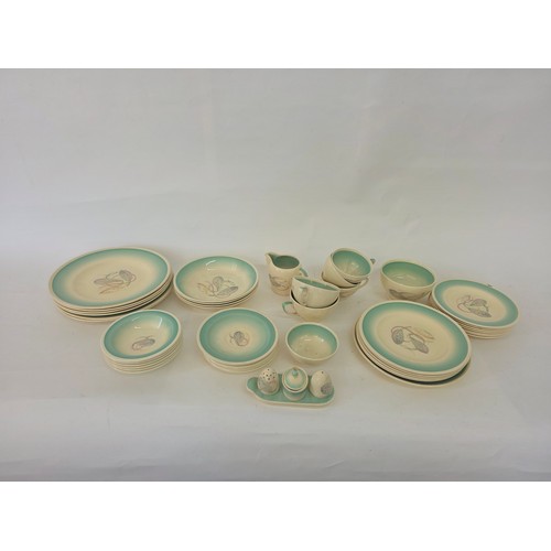 108 - Susie Cooper Production Crown Works Burslem part dinner service pattern number 1161. Over 40 pieces