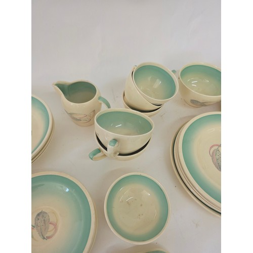 108 - Susie Cooper Production Crown Works Burslem part dinner service pattern number 1161. Over 40 pieces