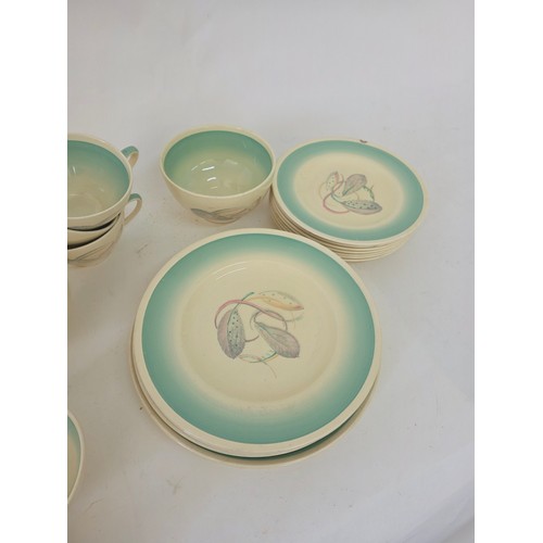 108 - Susie Cooper Production Crown Works Burslem part dinner service pattern number 1161. Over 40 pieces