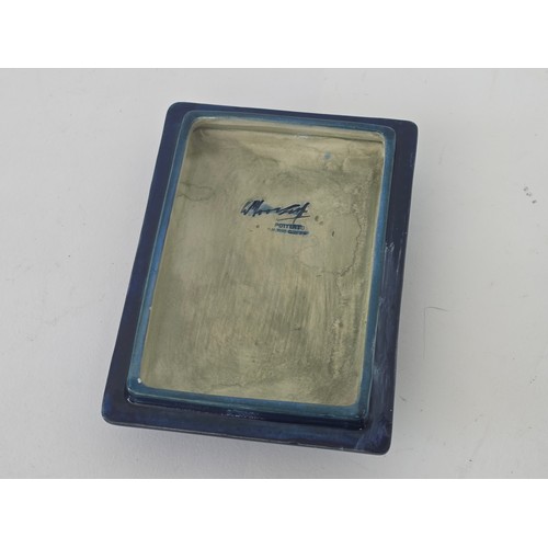 110 - William Moorcroft Leaf and Berry lidded trinket box 12cm (L) 9cm (W) 5cm (H)