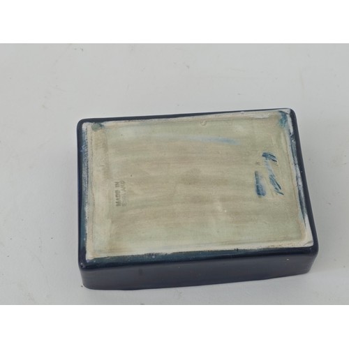 110 - William Moorcroft Leaf and Berry lidded trinket box 12cm (L) 9cm (W) 5cm (H)