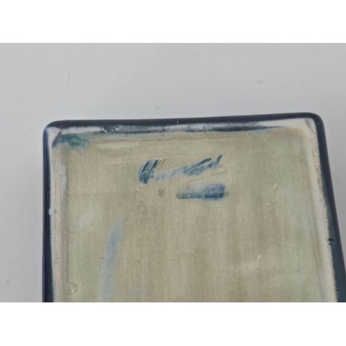 110 - William Moorcroft Leaf and Berry lidded trinket box 12cm (L) 9cm (W) 5cm (H)