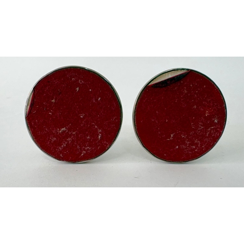 112 - A pair of Georgian style weighted squat silver candlesticksR&D Birmingham 1971(2)