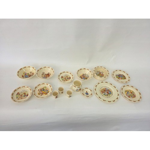 113 - Royal Doulton Bunnykins China lot, a total of 15 pieces to include a cup, plates and egg cups
