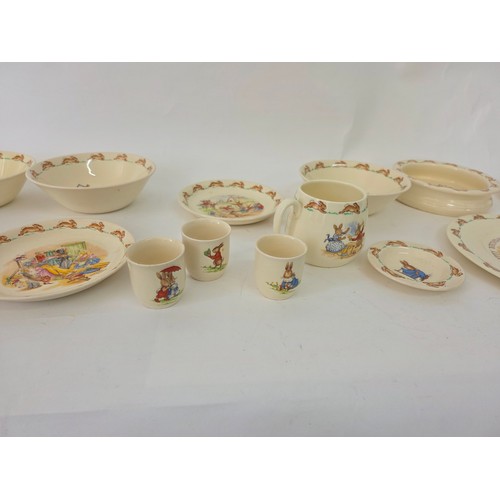 113 - Royal Doulton Bunnykins China lot, a total of 15 pieces to include a cup, plates and egg cups
