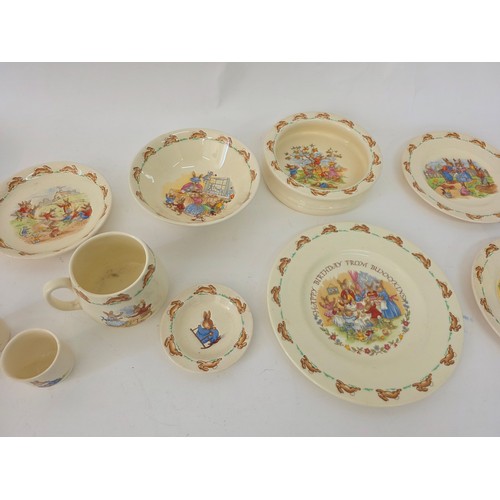 113 - Royal Doulton Bunnykins China lot, a total of 15 pieces to include a cup, plates and egg cups