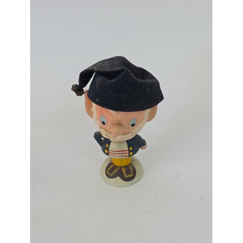 116 - Vintage Noddy and friends set of four wooden Egs Cups with Egg cosy Hats