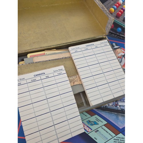 120 - Vintage board games, a good collection to include Monopoly, Cluedo, Mastermind, Table Croquet, Canas... 