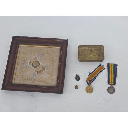 244 - Of WWI Interest.A group of items including a pair to 211265 SPR. J. Bird R.E., a Royal Engineers but... 