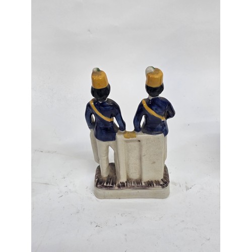 84 - Gordon Highlanders. A 19th style century Staffordshire flatback figure of a Gordon Highlander Soldie... 