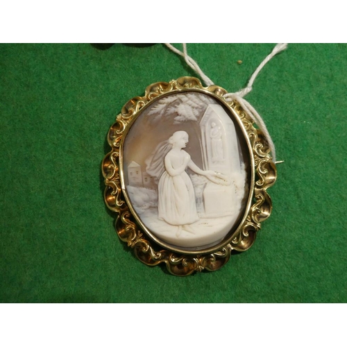 124 - Georgian mourning cameo brooch