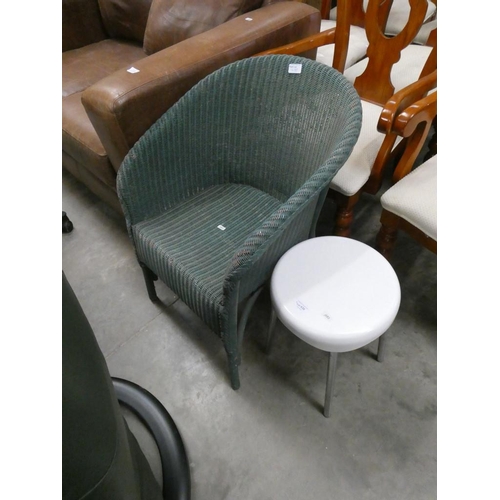 430 - Lloyd Loom style chair & stool