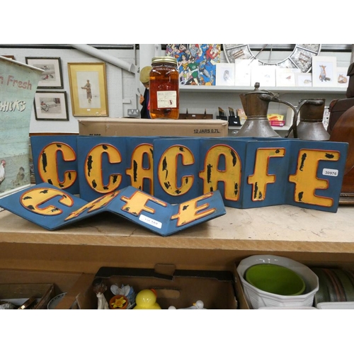 182 - 5 Metal Cafe signs