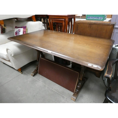 114 - Oak refectory table (75H 140W 80D cm)