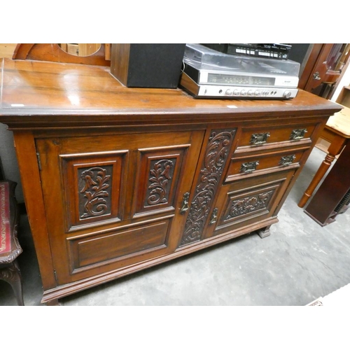 121 - Edwardian mahogany sideboard (116H 150W 53D cm)