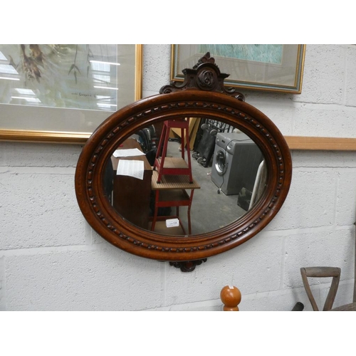 139 - Oval oak mirror