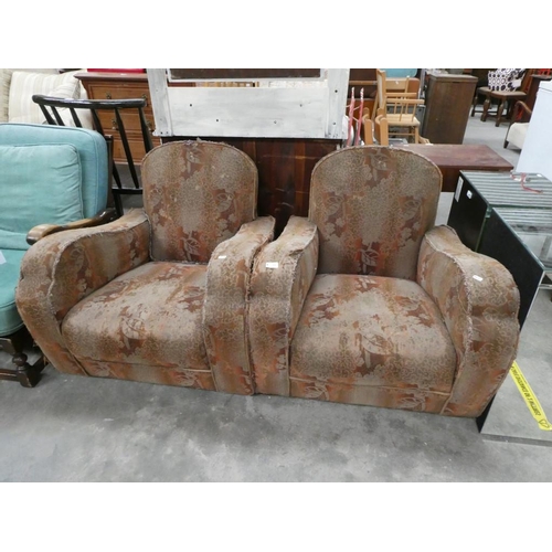 155 - Pair of Art Deco armchairs (a/f)