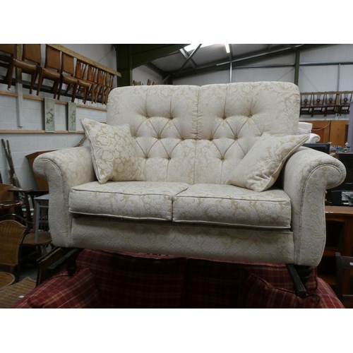 164 - Floral upholstered button back 2 seater settee