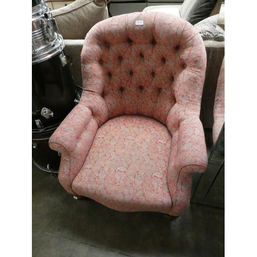 168 - Upholstered button back bedroom chair