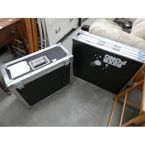 229 - Folding beer pong table & flight case