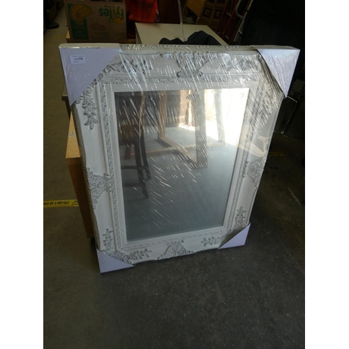 239 - Shabby chic bevel edged mirror (75 x 93cm)