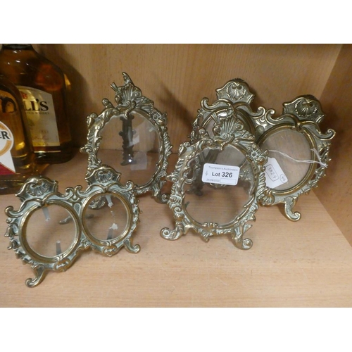 326 - 4 Decorative brass frames