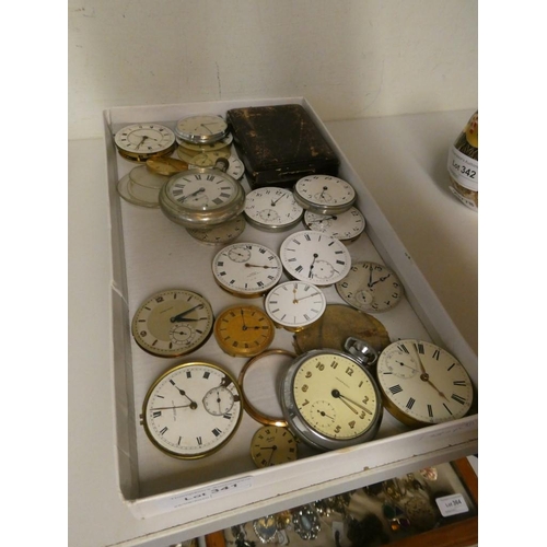 341 - Small box of pocket watches & movements