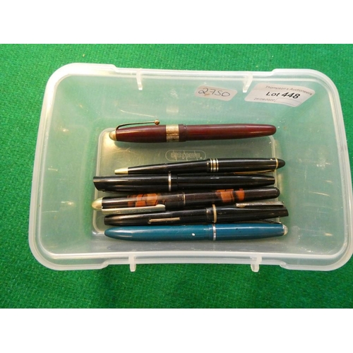 448 - Tub of pens inc. Platignum, Osmiroid 65 etc