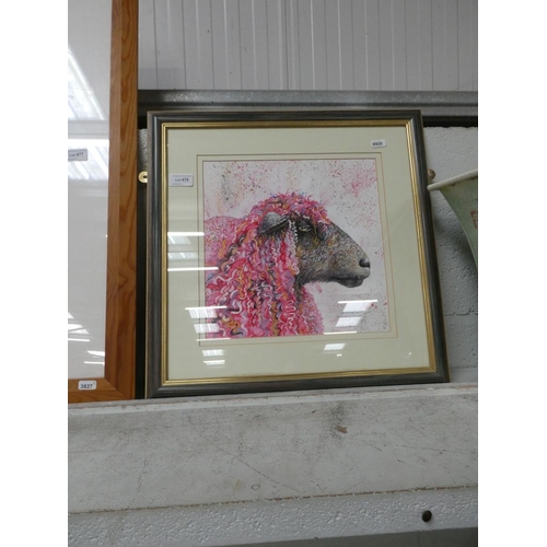 476 - Pencil signed Teresa Boast 'Knitting Wool' watercolour