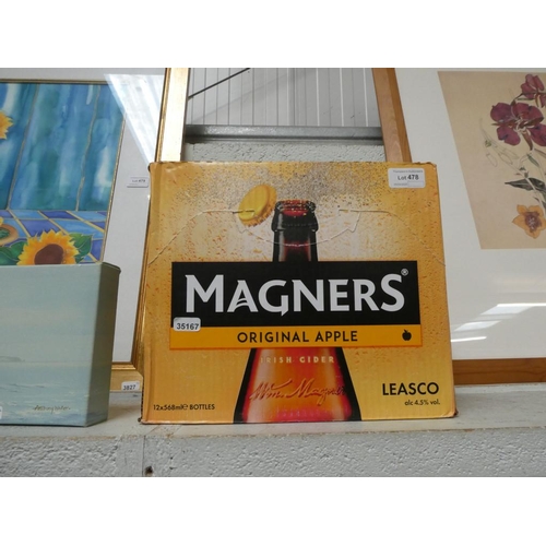 478 - Box of 12 x 568ml bottles of Magners original apple Irish cider