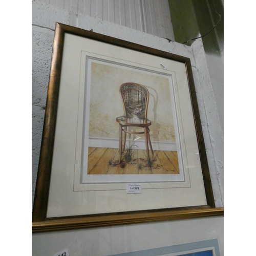 529 - Framed pencil signed Neil Simone print 