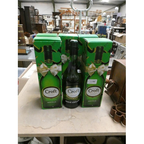 592 - 5 Boxed 750ml bottles of Croft Original sherry