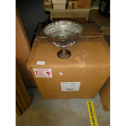 620 - Box of glass bon-bon dishes (ex shop stock)