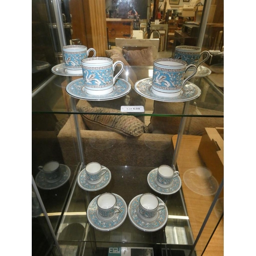 630 - Set of 8 Wedgwood 'Florentine' trios