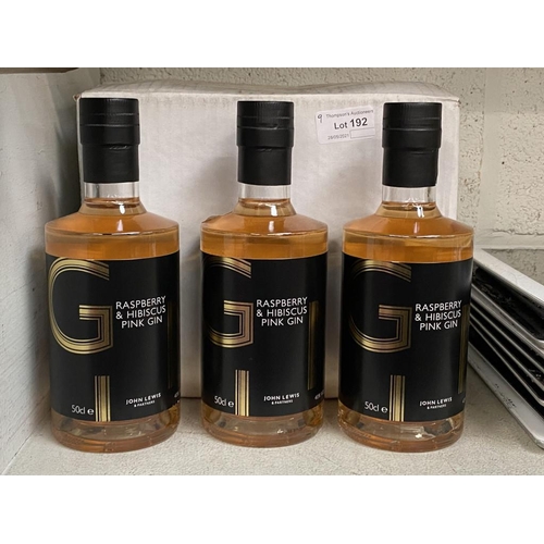 192 - 9 Bottles of raspberry & Hibiscus pink gin (50cl)