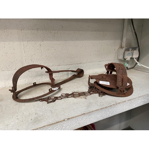 203 - 2 French vintage traps
