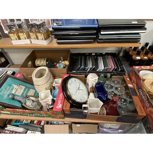 221 - 3 Boxes of mixed breweriana inc. Theakstons wall clock, framed advertising prints etc