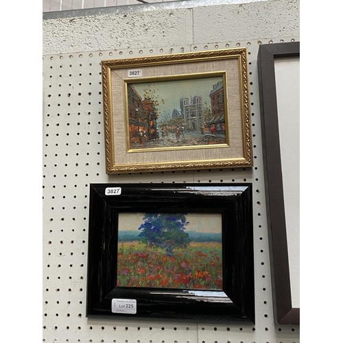 225 - Small oil painting by Peter Wood & Parisian oil painting 