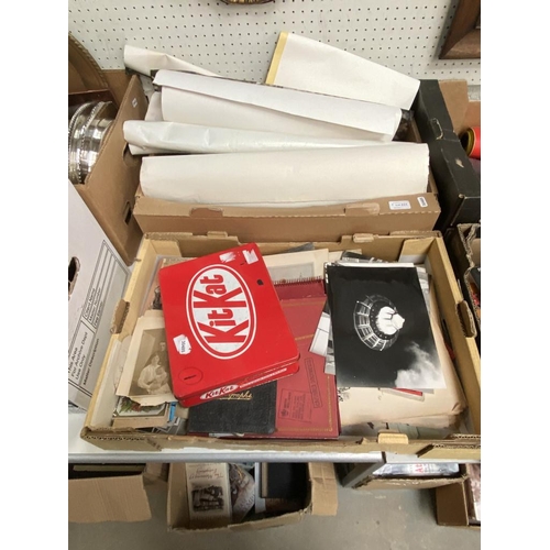 231 - 2 Boxes inc. vintage postcards, photographs, architectural prints, posters etc