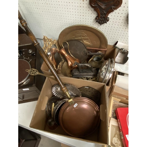 232 - 2 Boxes of copper & brass wares