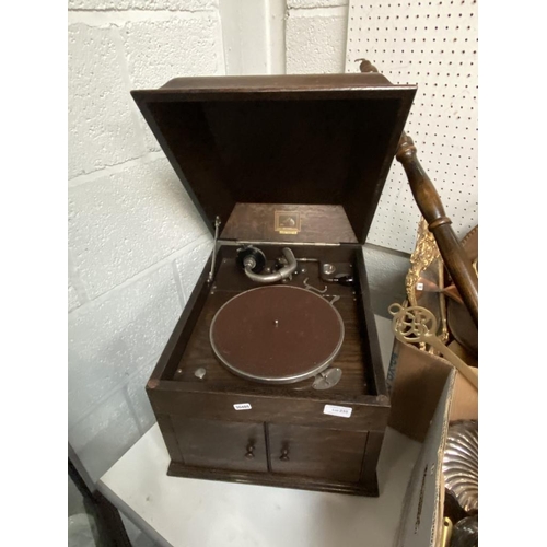 235 - Oak cased His Masters Voice (HMV) gramophone