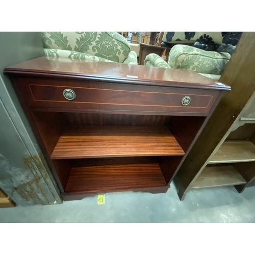 543 - Mahogany single drawer bookcase (87H 29D 78W cm)