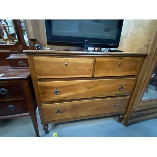 547 - 19th Century French cherry wood chest (104H 50D 115W cm)